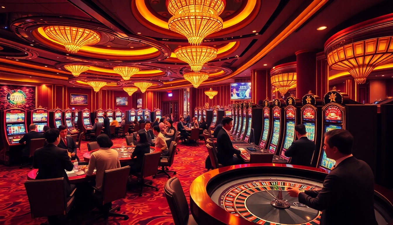 Experience the thrill of gambling at its finest with bong da lu fun, showcasing players enjoying scenic casino tables.