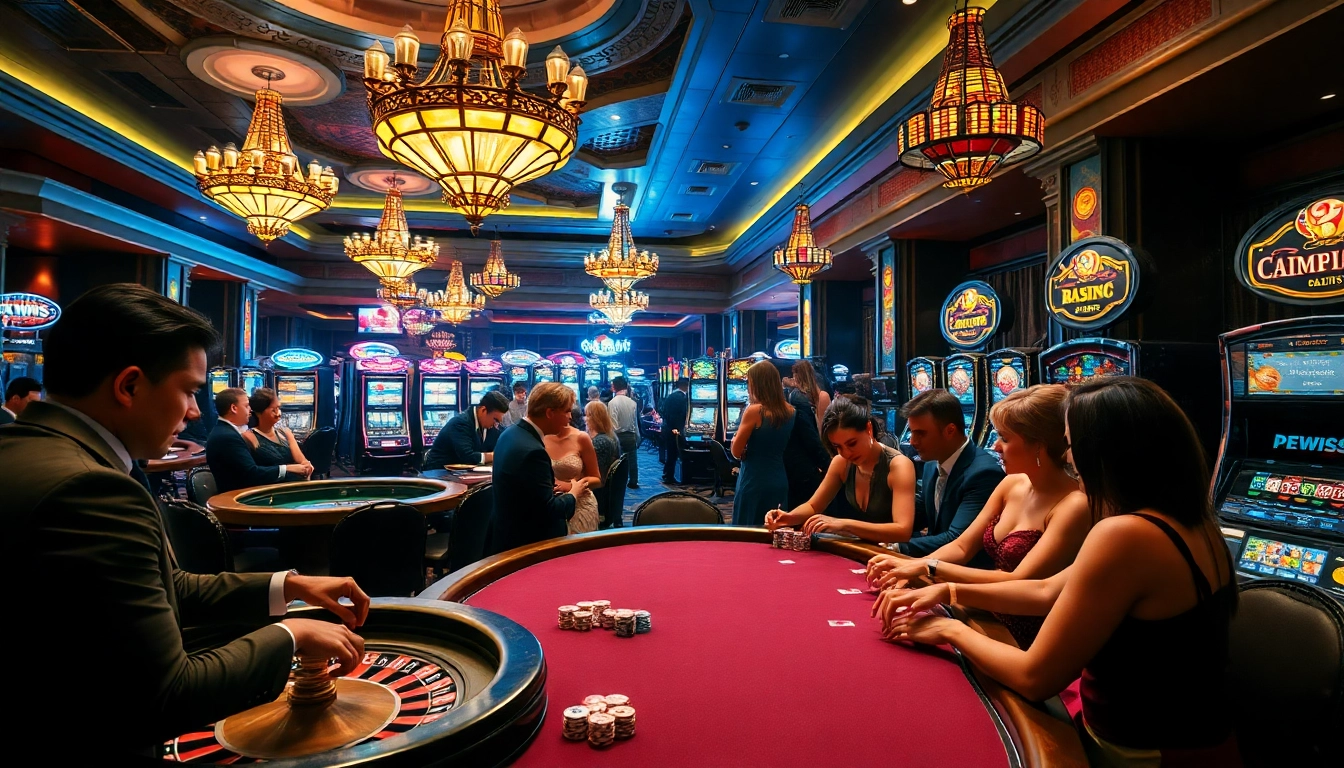Experience the thrill of "top nhà cái uy tín nhất việt nam" with players at a lively poker table and dazzling casino slots.