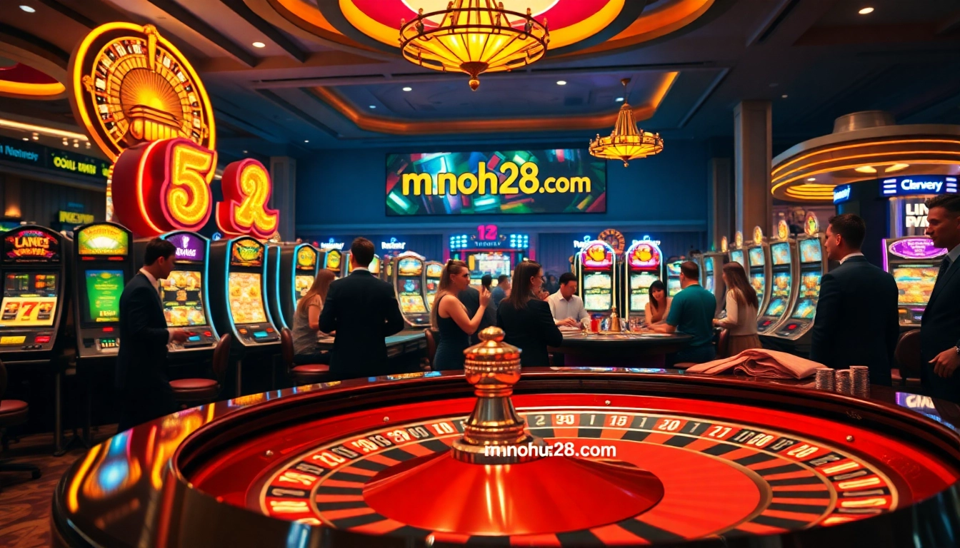 Experience the excitement of gambling at m nohu28 com with vibrant roulette tables and thrilling games in a lively casino atmosphere.