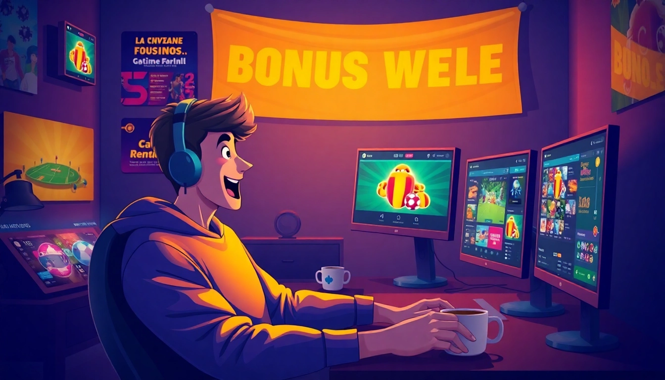 Excited player engaging with various deneme bonusu veren siteler on multiple screens.