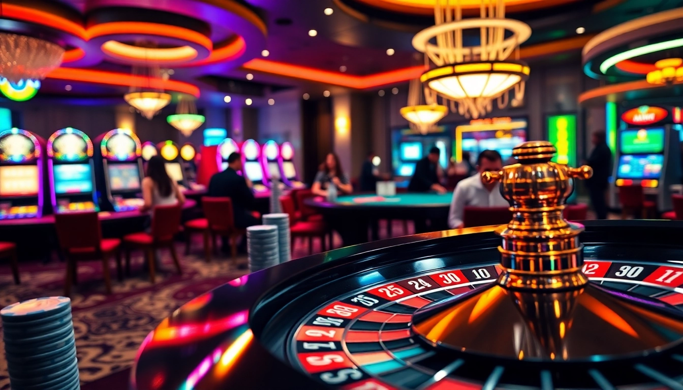Experience the thrill of gaming at https://123bvi.org/, featuring vibrant casino tables and players engaged in high-stakes betting.