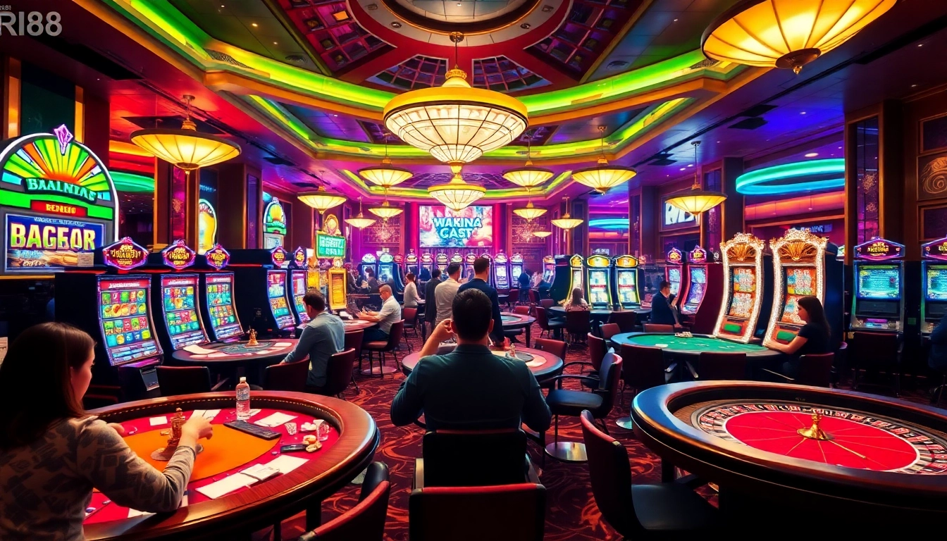 Experience the excitement of the rr88 casino with players enjoying tables filled with action-packed games like Roulette and Blackjack.