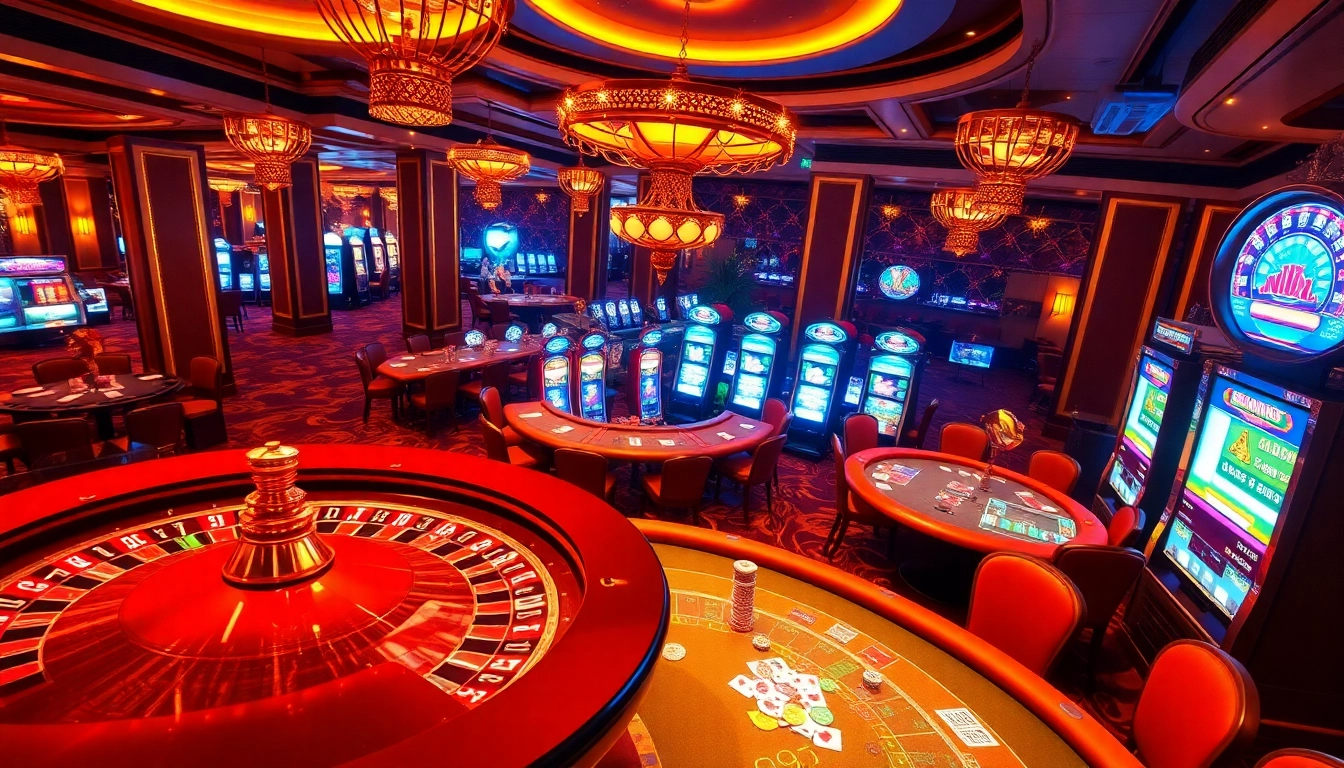 Experience the thrill of Y999 Game Download with vibrant casino activities, including roulette and poker action.